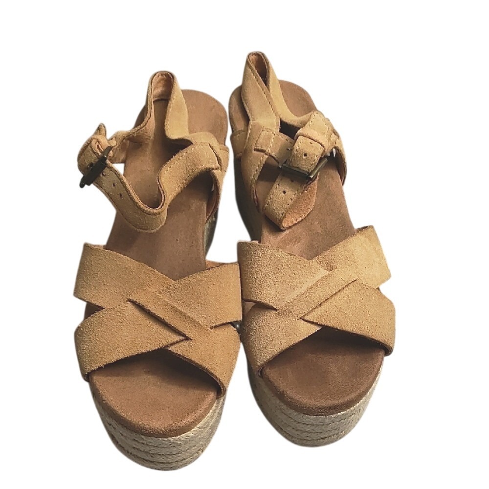 Toms Tan‎ Espadrilles with Crisscross Straps